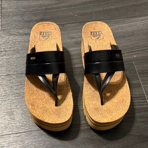 Reef Black and Tan Platform Flip-Flops